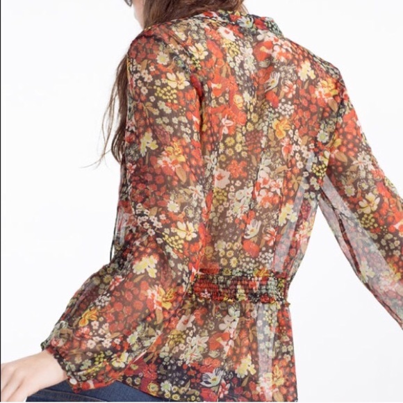 ZARA CROSSOVER PRINTED BLOUSE BRAND NEW WITH TAGS SMALL - Picture 3 of 4